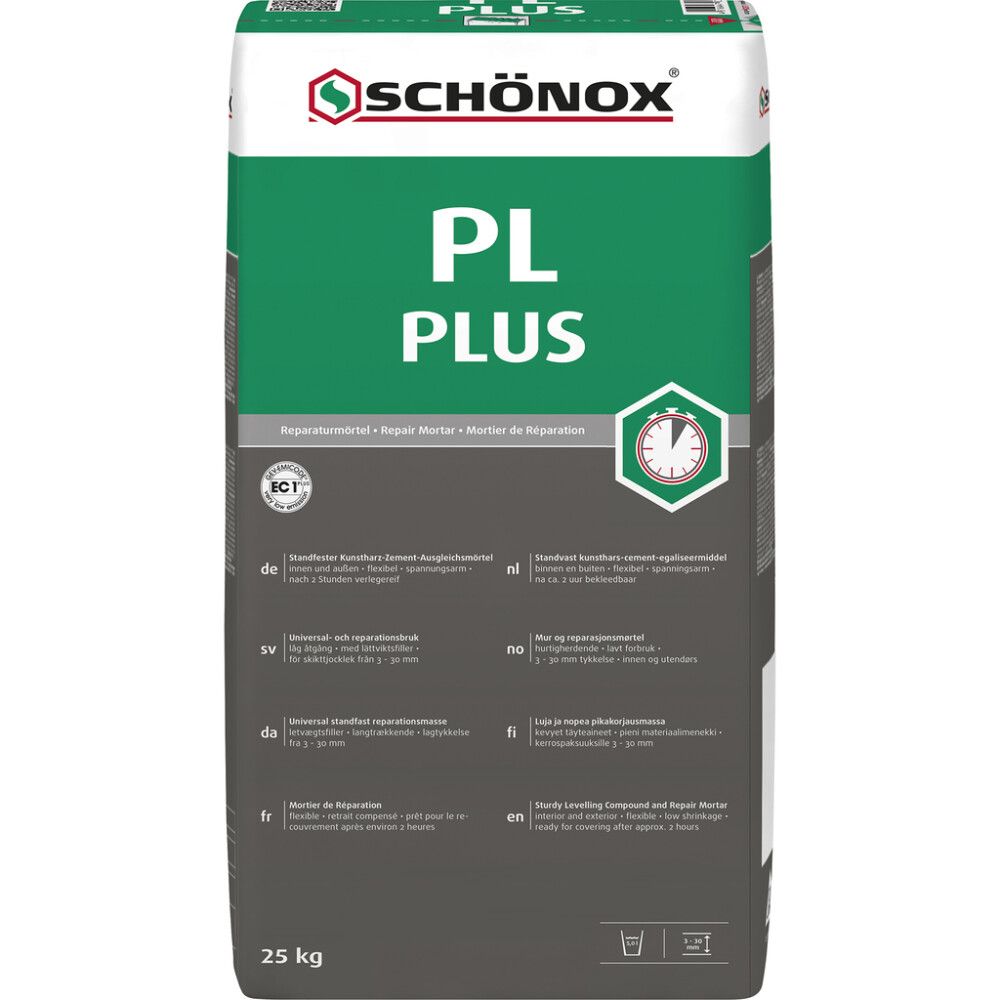 Oikaisutasoite ja korjausmassa Schönox PL PLUS 25 kg