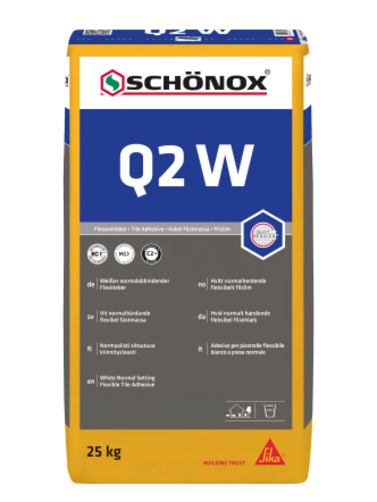 Kiinnityslaasti Schönox Q2 W 25 kg valkoinen