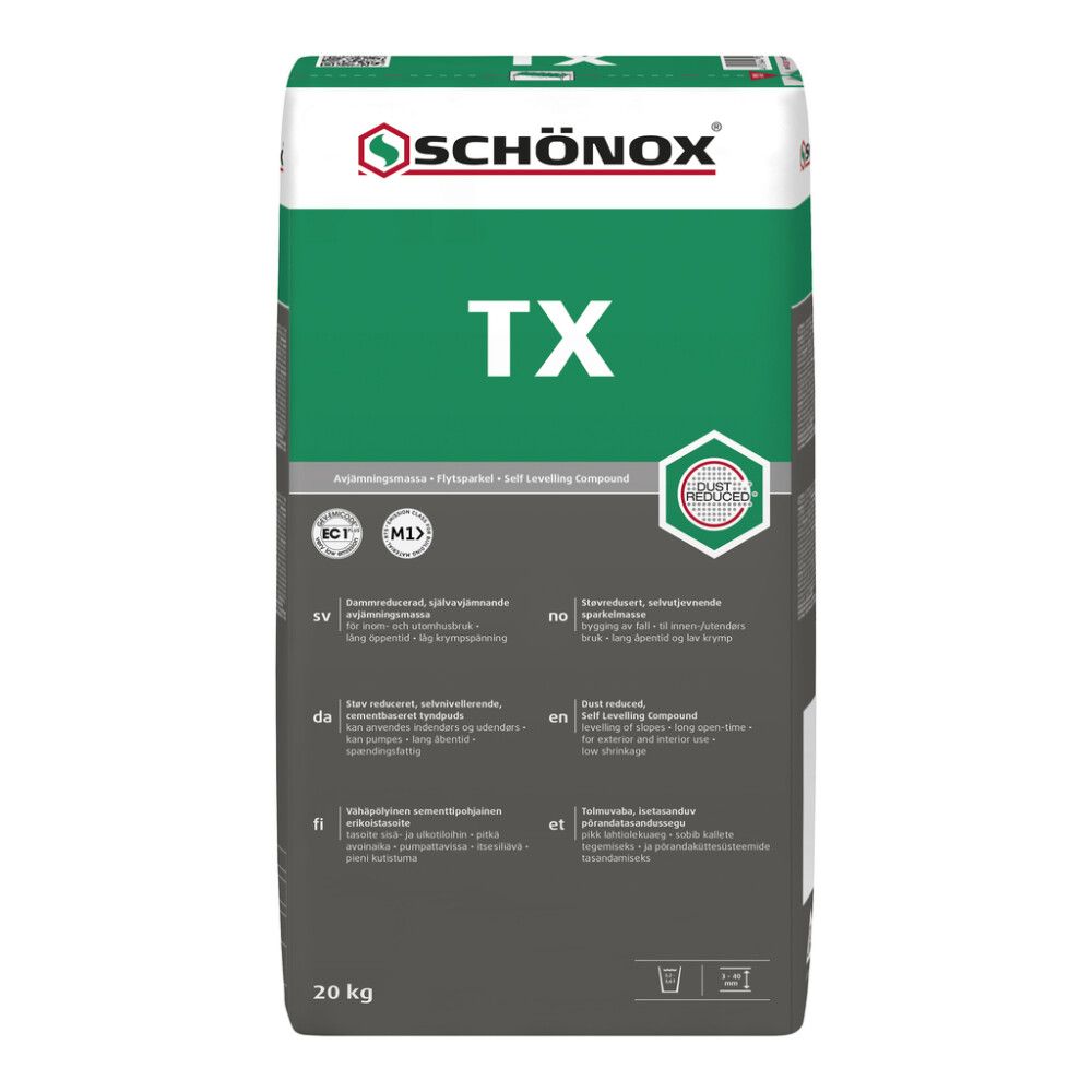 Lattiatasoite Schönox TX 20 kg dust reduced