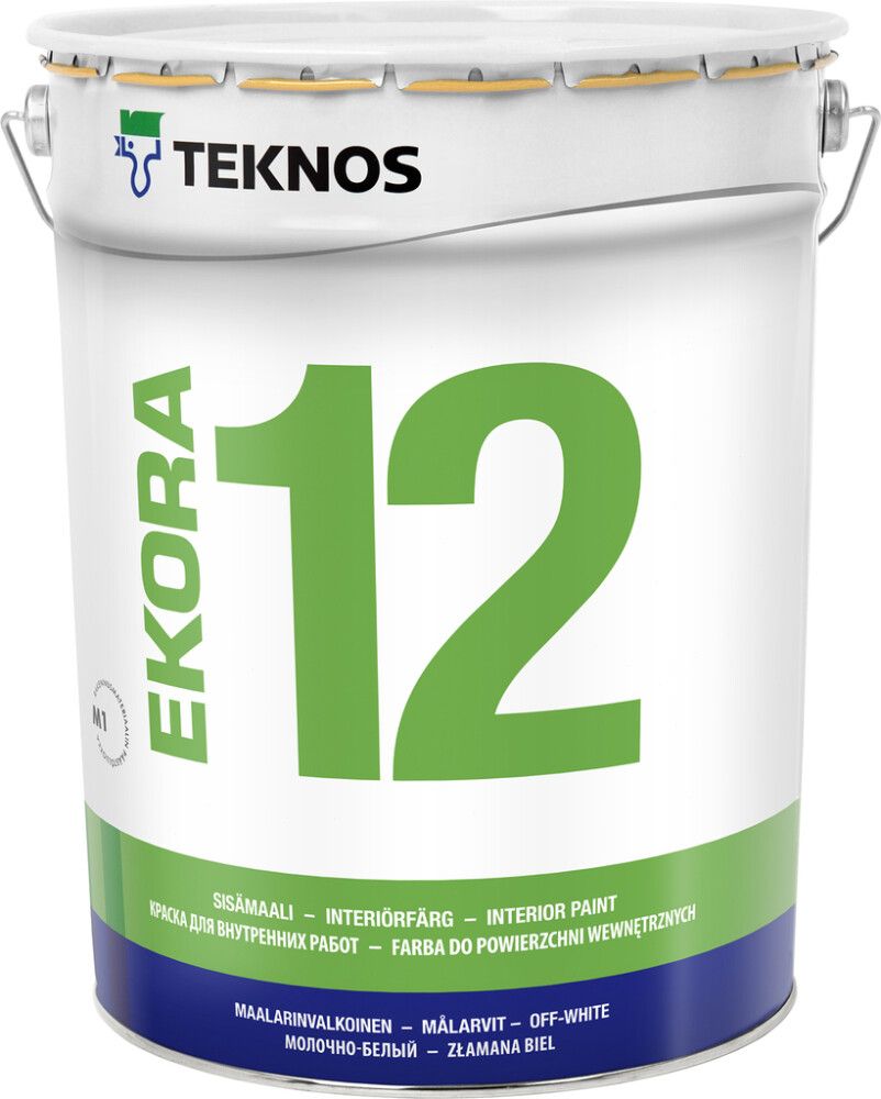 Sisämaali Teknos Ekora 12 Maalarinvalkoinen 18 l