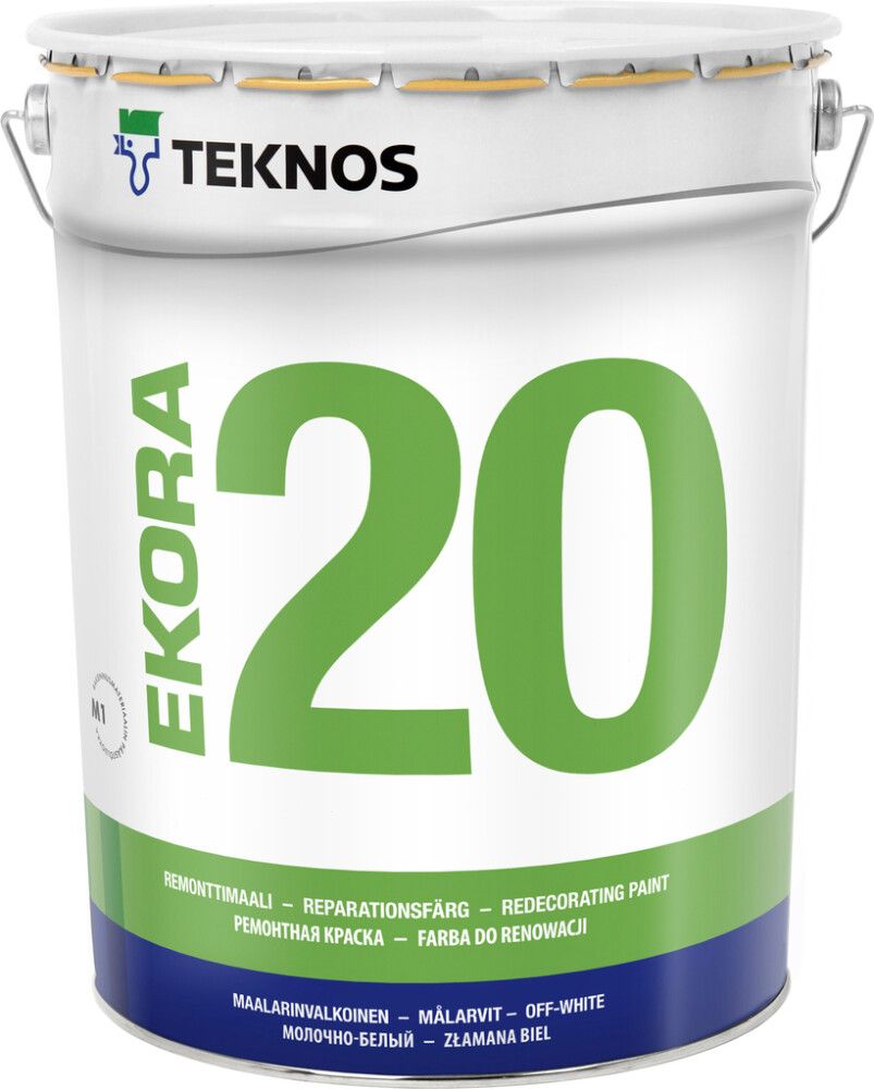 Remonttimaali Teknos Ekora 20 T1327 Maalarinvalkoinen 18 l