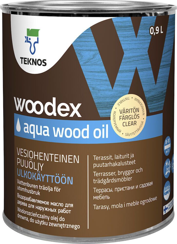Puuöljy Teknos Woodex Aqua Wood Oil Väritön