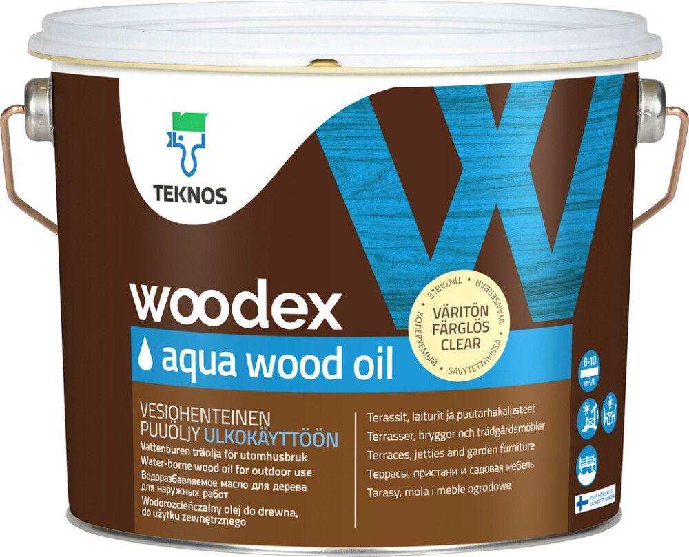 Puuöljy Teknos Woodex Aqua Wood Oil väritön 2,7 l