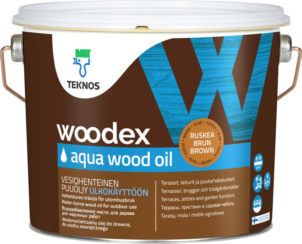 Puuöljy Teknos Woodex Aqua Wood Oil Ruskea 2,7 l