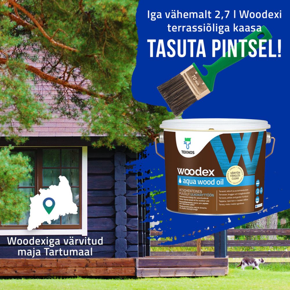 Puuöljy Teknos Woodex Aqua Wood Oil Ruskea 9 l