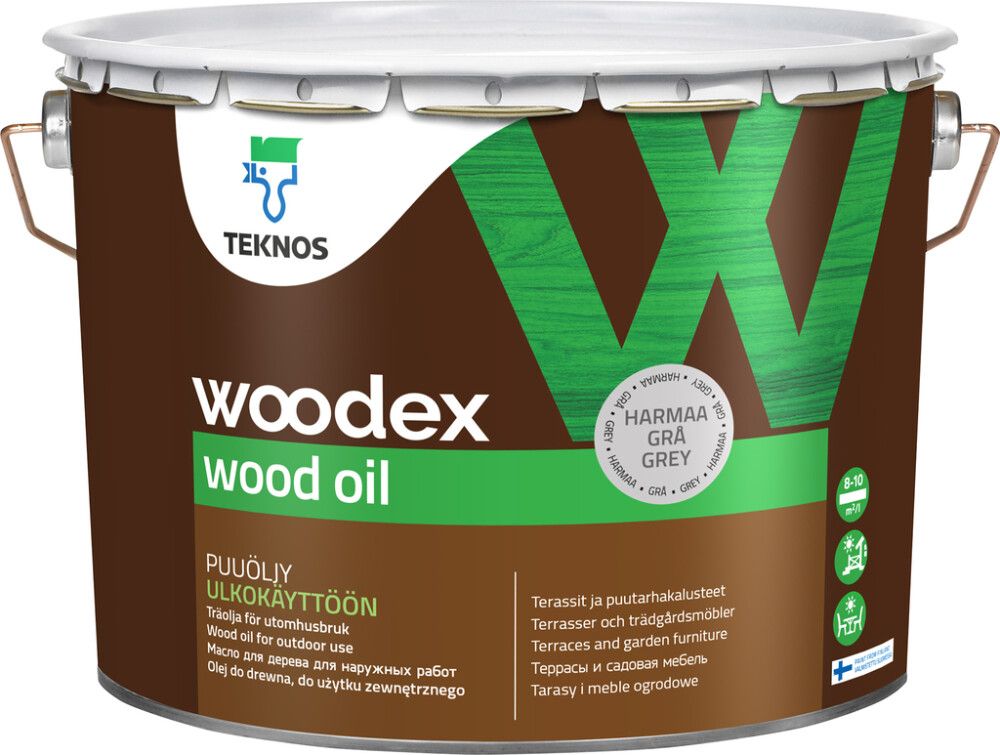 Puuöljy Teknos Woodex Wood Oil Harmaa 9 l