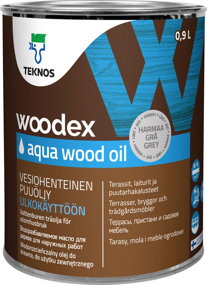 Puuöljy Teknos Woodex Aqua Wood Oil Harmaa