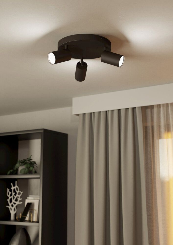 LED-älyspottivalaisin Eglo Connect.z Telimbela 3 x 4,9W Musta ⌀25 cm