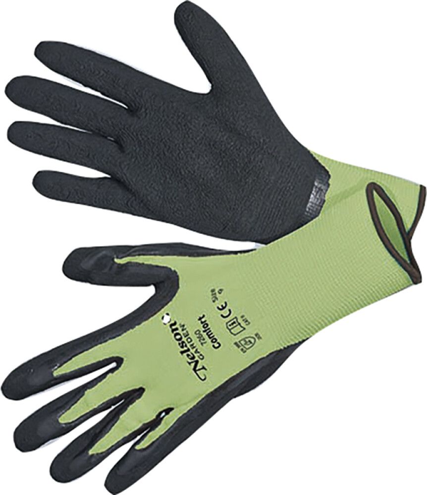 Puutarhakäsine Nelson Garden Comfort lime/musta koko 7