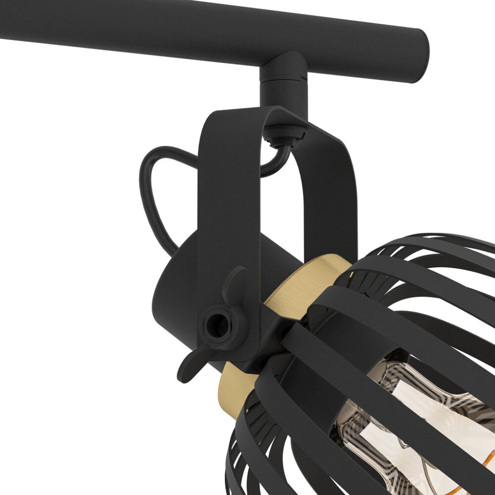 Spottivalaisin Eglo Girona Musta/Harjattu messinki 2-os