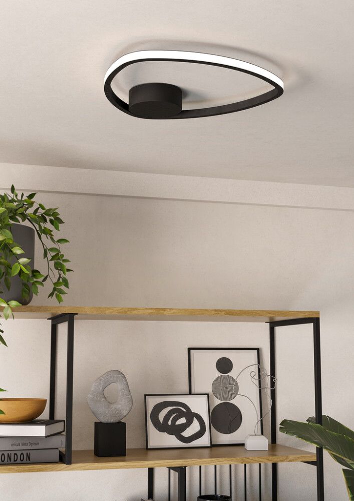 Kattovalaisin Eglo Moschella musta Ø 37,5 cm