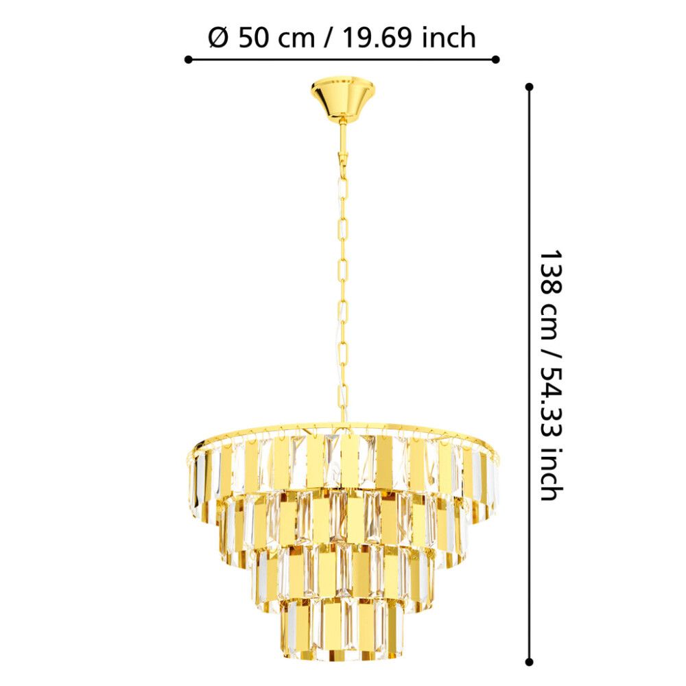 Riippuvalaisin Eglo Erseka messinki/kristalli