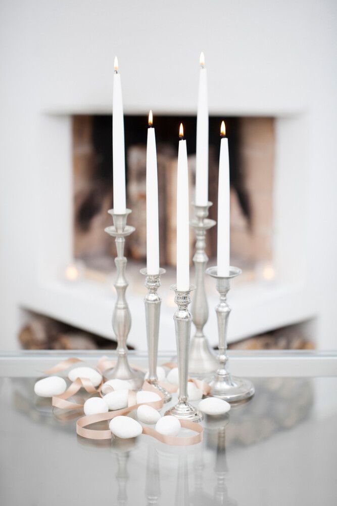 Antiikkikynttilä Havi 28 cm 4 kpl valkoinen