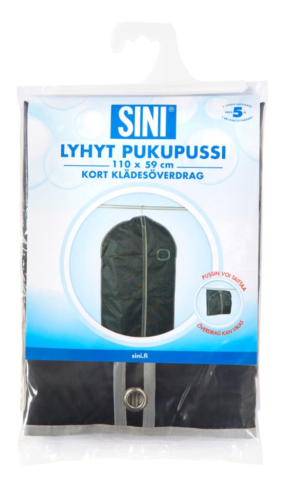 Lyhyt pukupussi Sini musta 59 × 110 cm