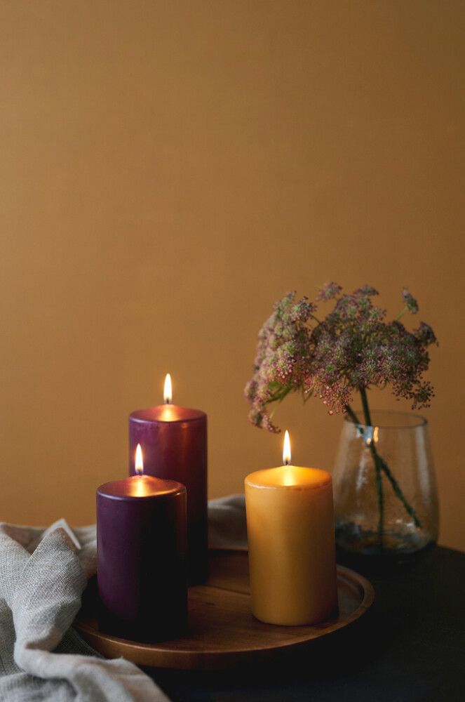 Pöytäkynttilä Havi 7 x 12 cm luumu