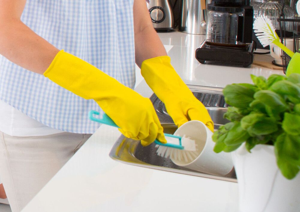 Talouskäsineet Sini L (8-8,5)