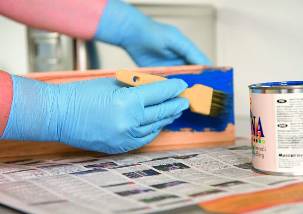 Nitriili kertakäyttökäsine Sini Puuteriton 100 kpl L-koko