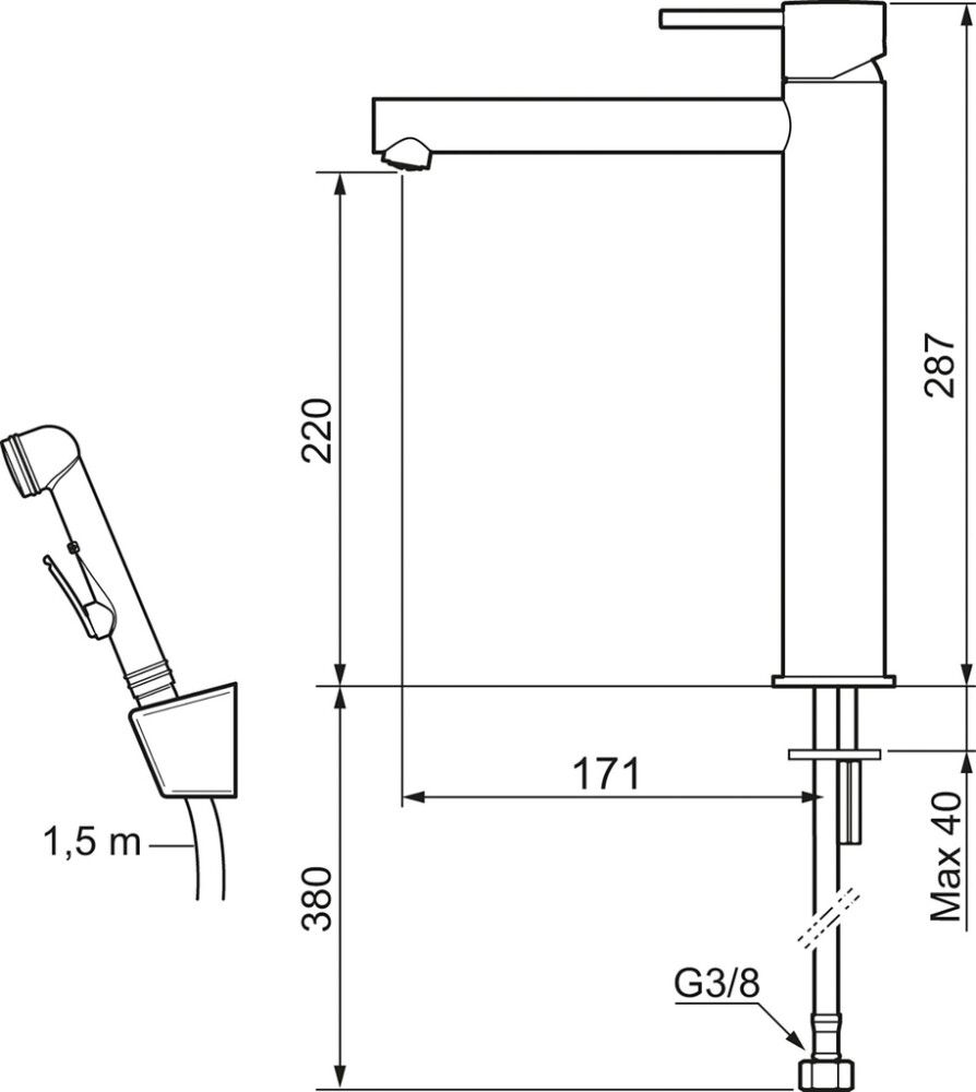 Pesuallashana Mora INXX II Bideellä Harjattu messinki