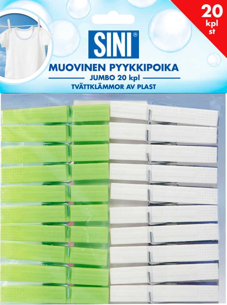 Pyykkipoika Sini Jumbo 20 kpl