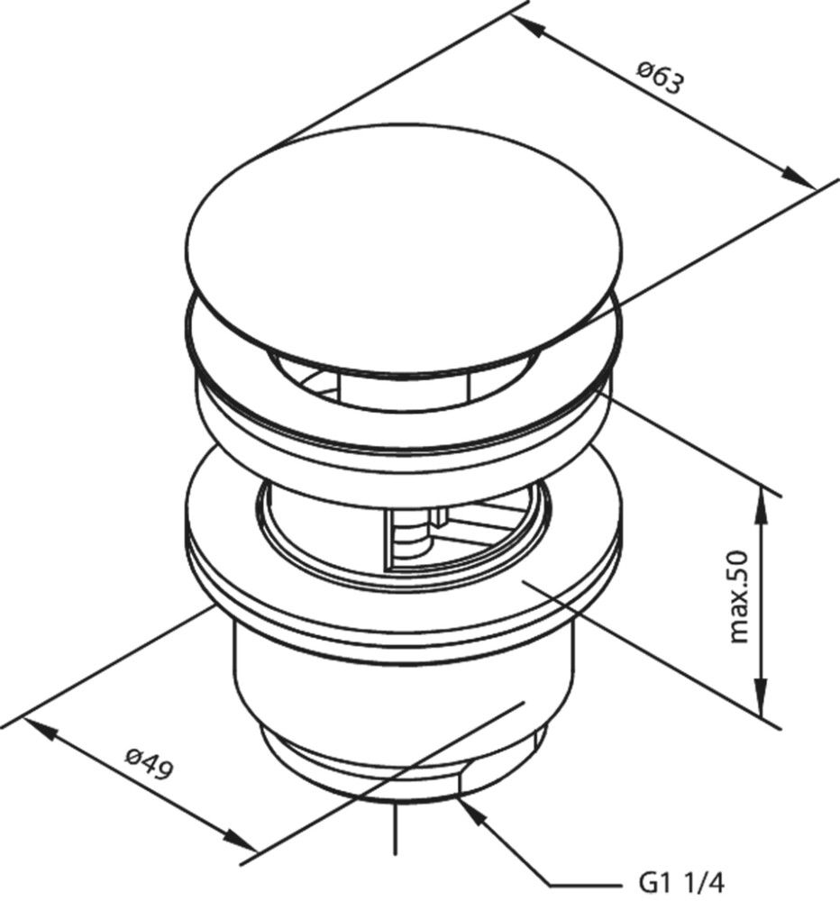 Pohjaventtiili Damixa harjattu messinki