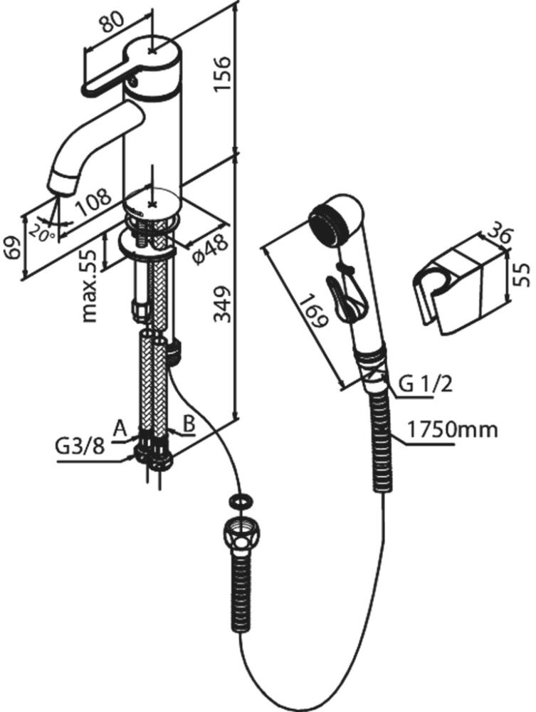 Pesuallashana Damixa Silhouet bideellä mattamusta