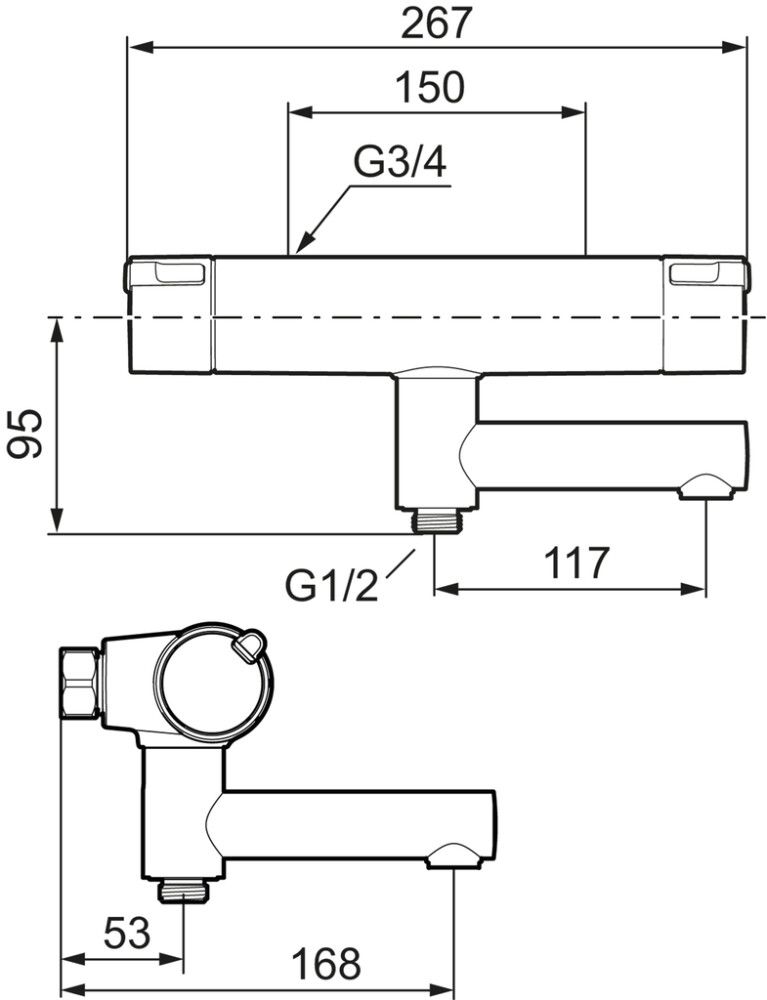 Suihkutermostaatti Mora MMIX II kromi