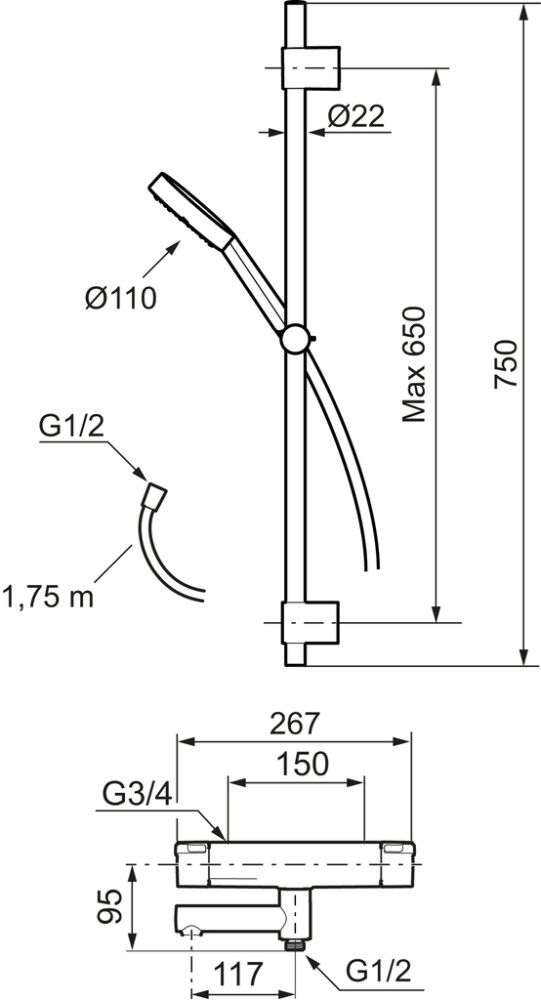 Suihkusetti Mora MMIX II kromi