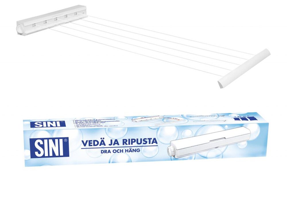 Kuivausteline Sini Vedä ja ripusta Valkoinen