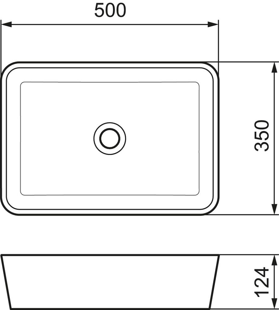 Malja-allas FM Mattsson Lava V valkoinen 50 x 35 cm