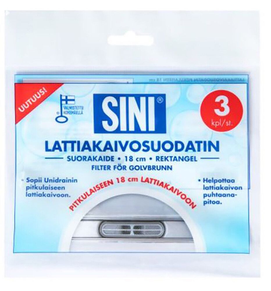 Lattiakaivosuodatin Sini Suorakaide