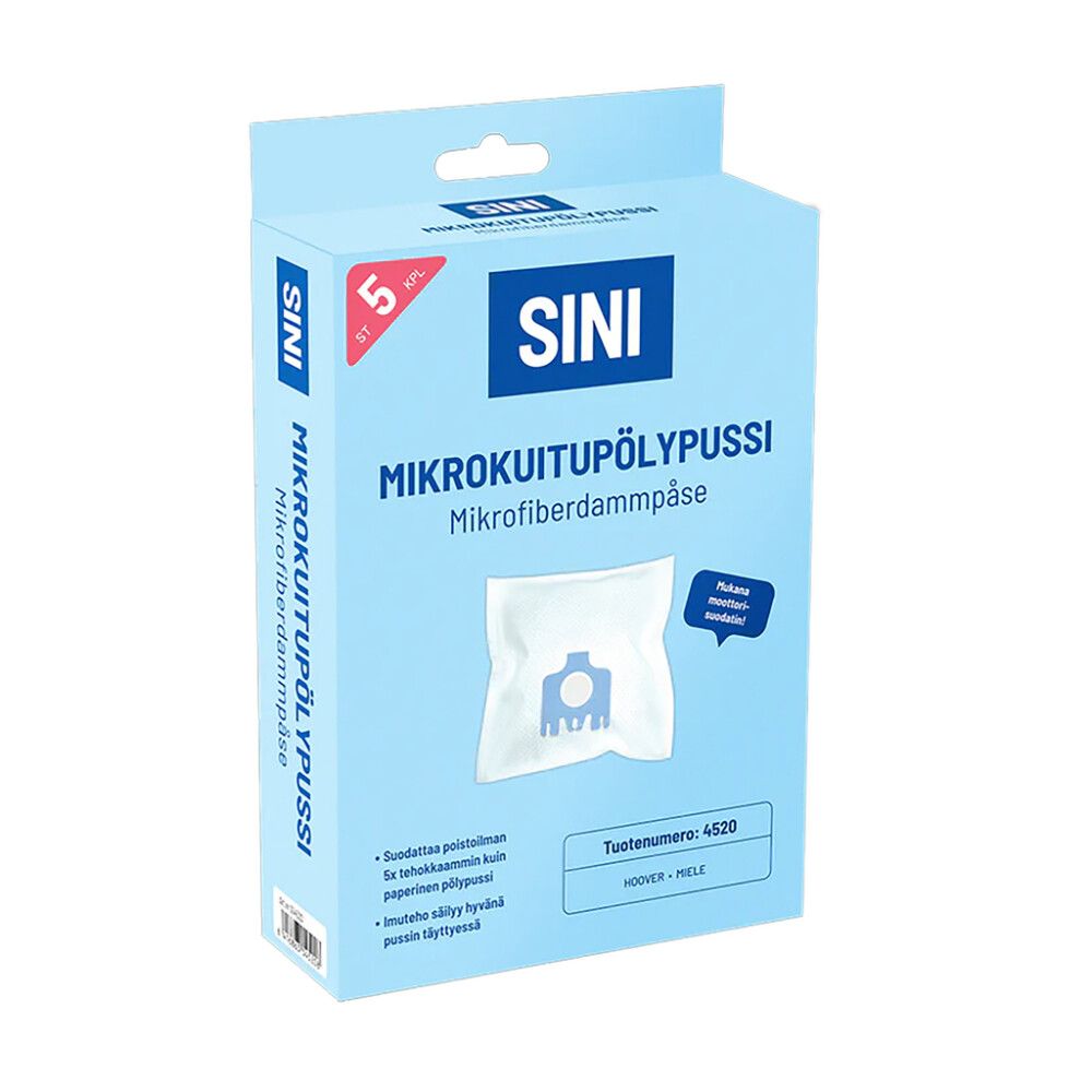 Mikrokuitupölypussi Sini 4520 5 kpl