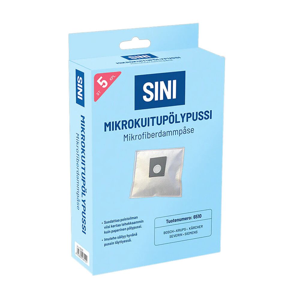 Mikrokuitupölypussi Sini S56510 5 kpl