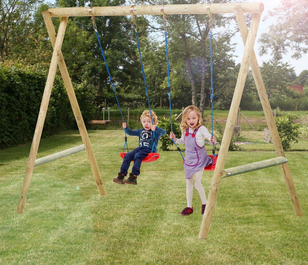 Keinuteline Nordic Play kahdella keinulla