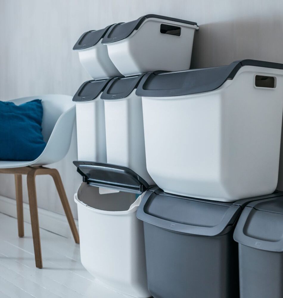 Kierrätysastia Sini Valkoinen 43 litraa