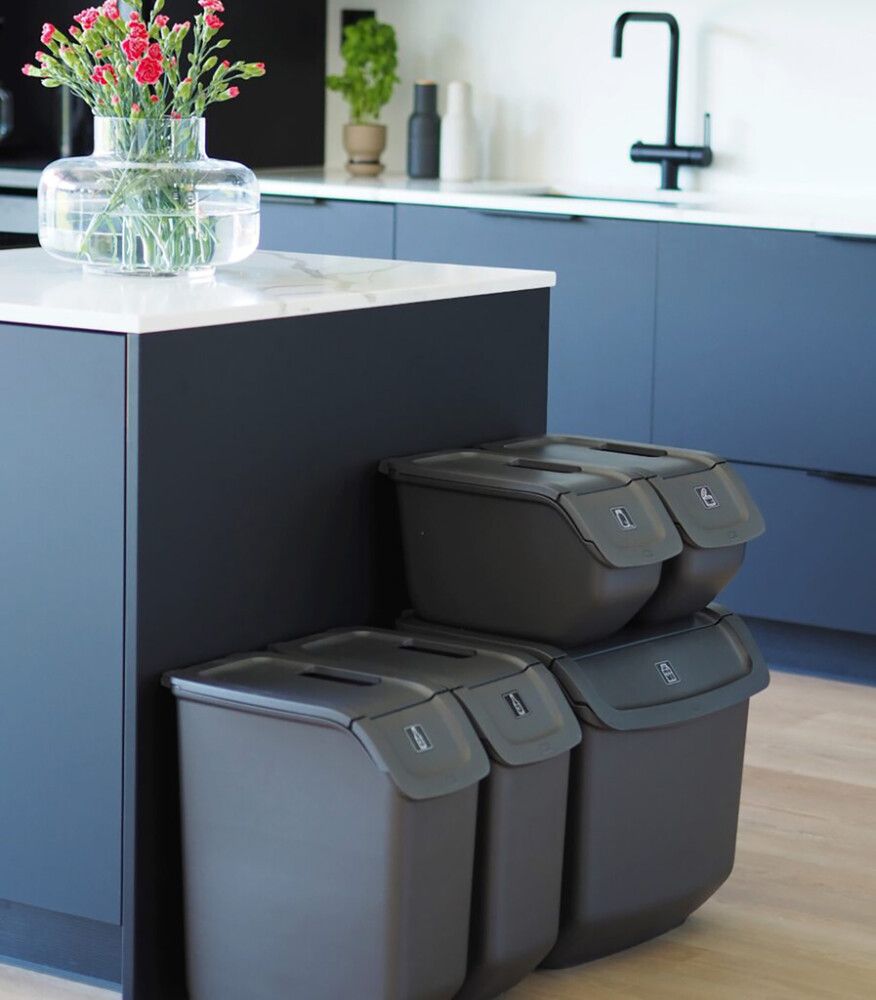 Kierrätysastia Sini Grafiitinharmaa 9 litraa