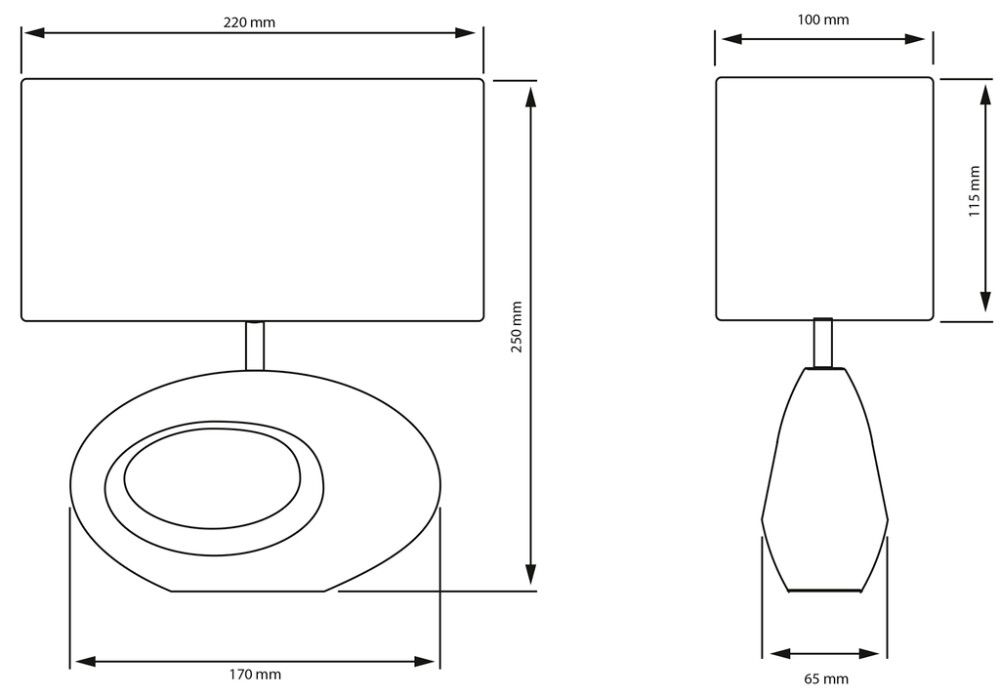 Pöytävalaisin Aneta Olina musta/ruskea 24 cm