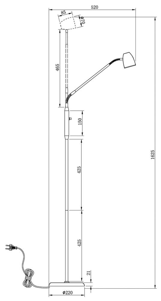 Lattiavalaisin Aneta Sandnes musta 22 x 56 x 140 cm