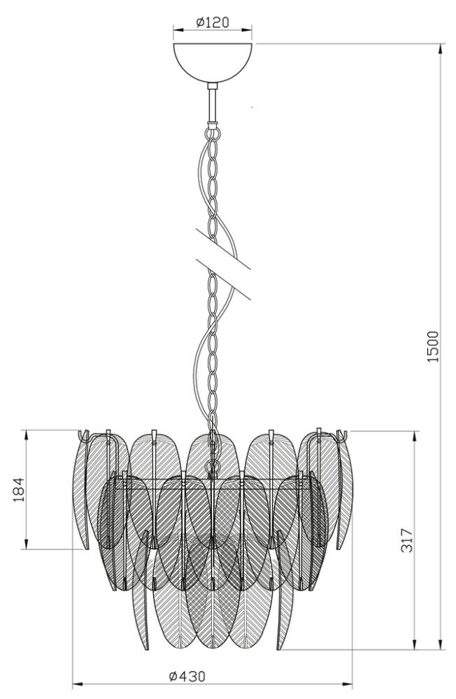 Kattovalaisin Aneta Adriana hopea Ø 43 cm