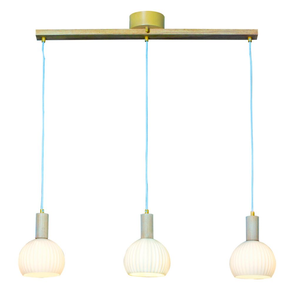 Riippuvalaisin Aneta Lapponia 3-os valkoinen/puu 85 x 15 x 22 cm