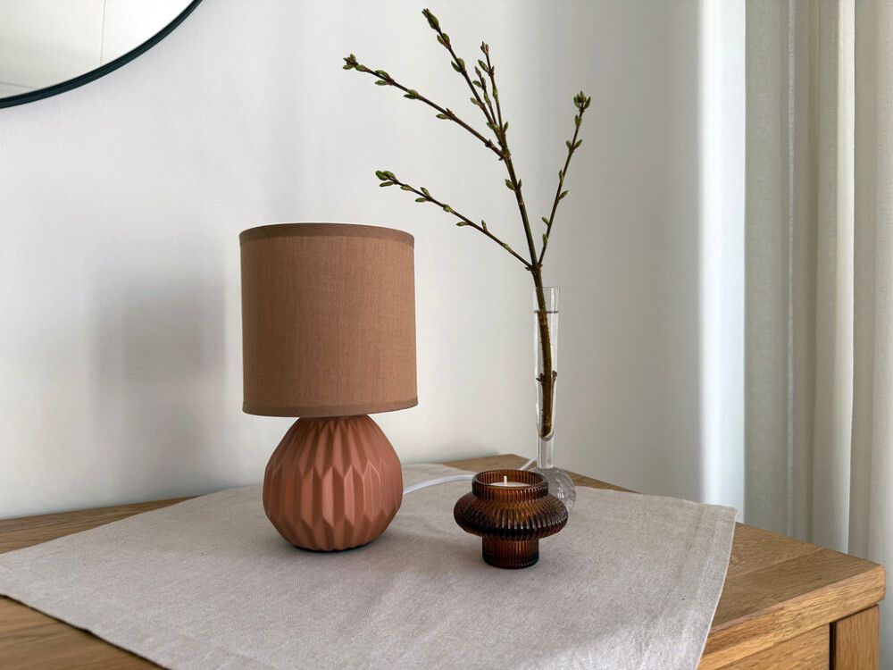 Pöytävalaisin Aneta Charlotte Ø 13 x 23 cm Terra