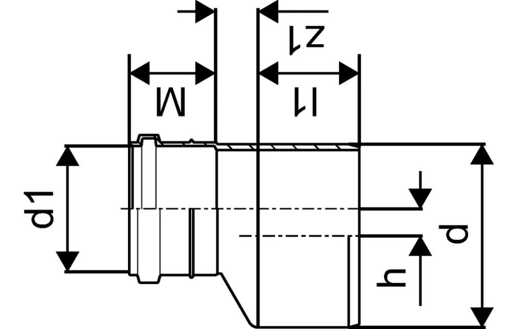 Supistusyhde Uponor HTP 50-40 Valkoinen