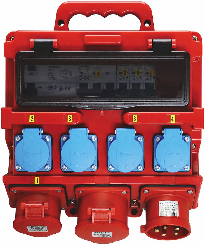 Työmaakeskus Malmbergs Vikavirtasuoja 32A 250 x 300 x 105 mm