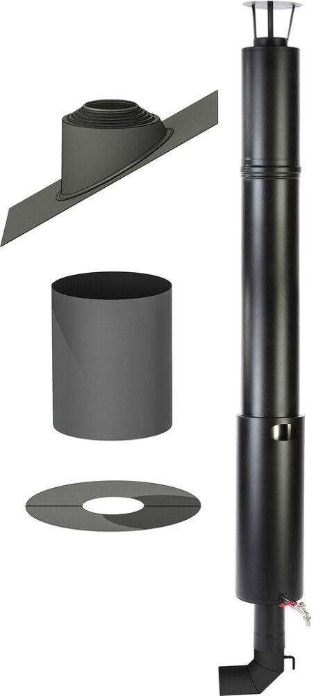 Korpi- ja hohtokamiinapiippu Pisla HTT vesisäiliöllä