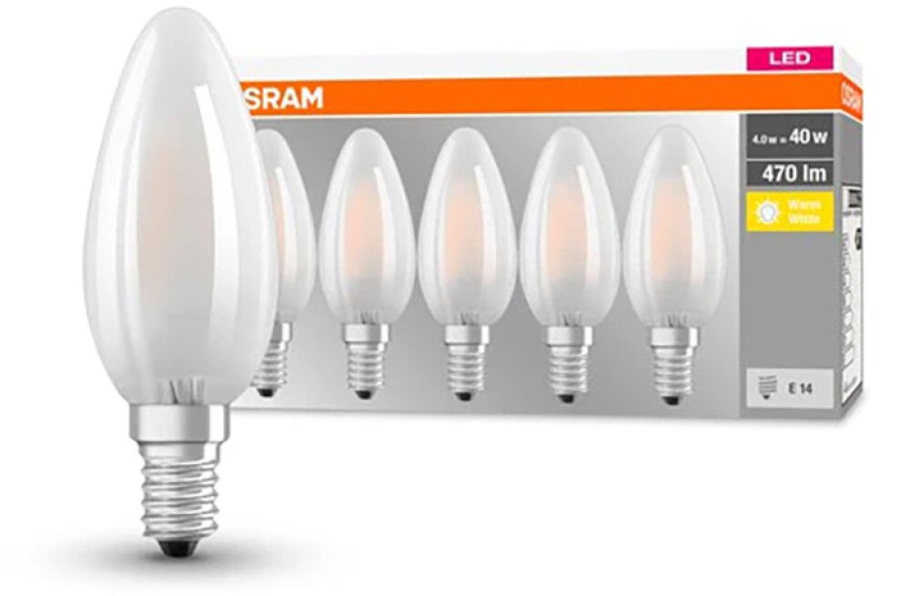 Led-Lamppu Osram Base CLB40 4W 2700K GL FR E14 5KPL
