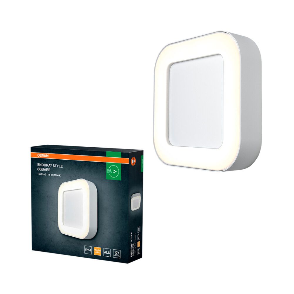LED-ulkoseinävalaisin Osram Endura Style Square valkoinen 20,2 x 20,2 cm IP54