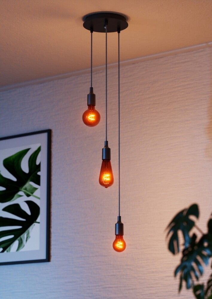 Kattokuppi Osram Vintage 1906 3-os musta Ø 20 cm