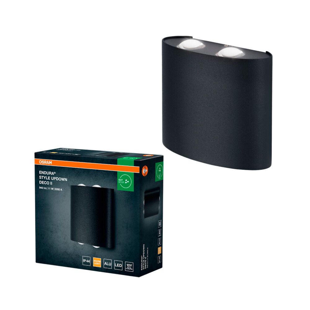 Ulkoseinävalaisin Osram Endura UpDown Deco II tummanharmaa 14 x 5 x 13 cm IP44