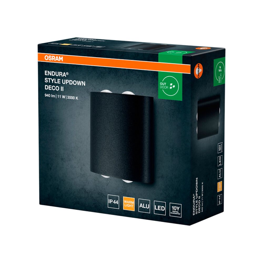 Ulkoseinävalaisin Osram Endura UpDown Deco II tummanharmaa 14 x 5 x 13 cm IP44