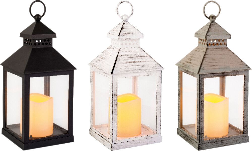 Lyhty LED-kynttilällä lajitelma