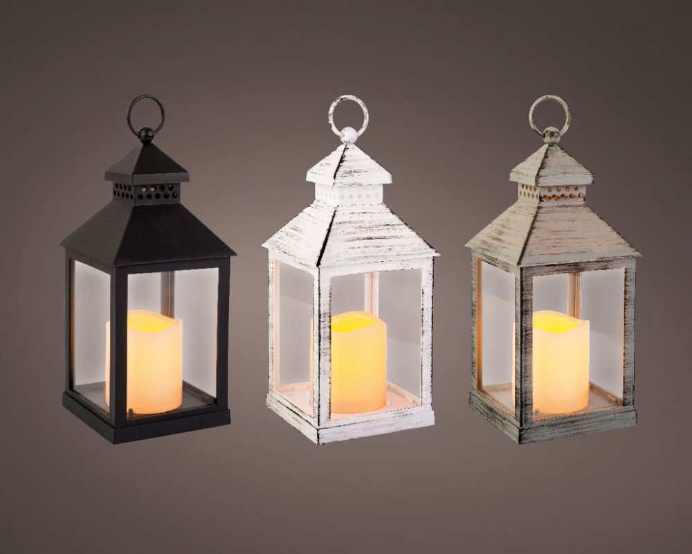 Lyhty LED-kynttilällä lajitelma